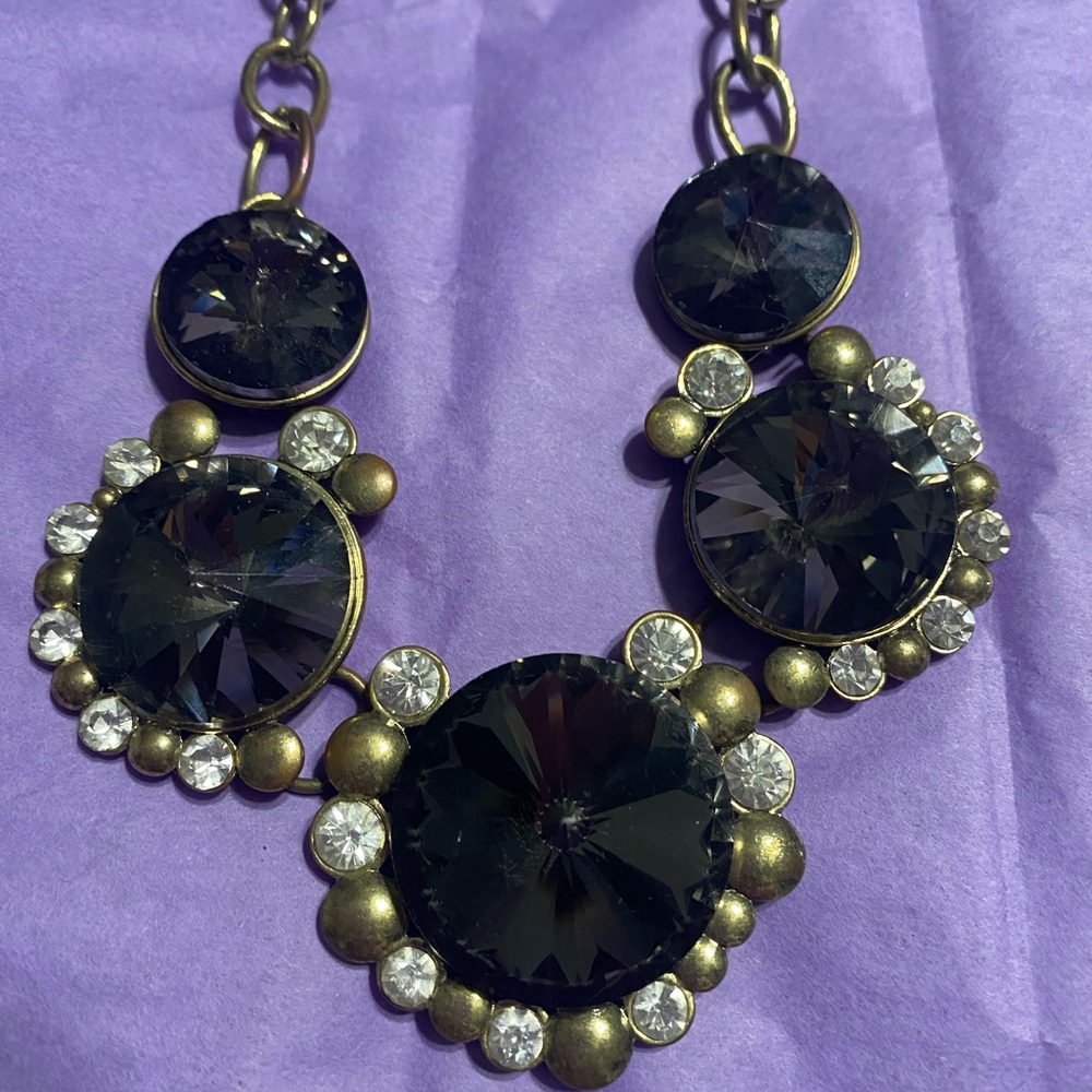 Elegant Black and Gold Statement Necklace